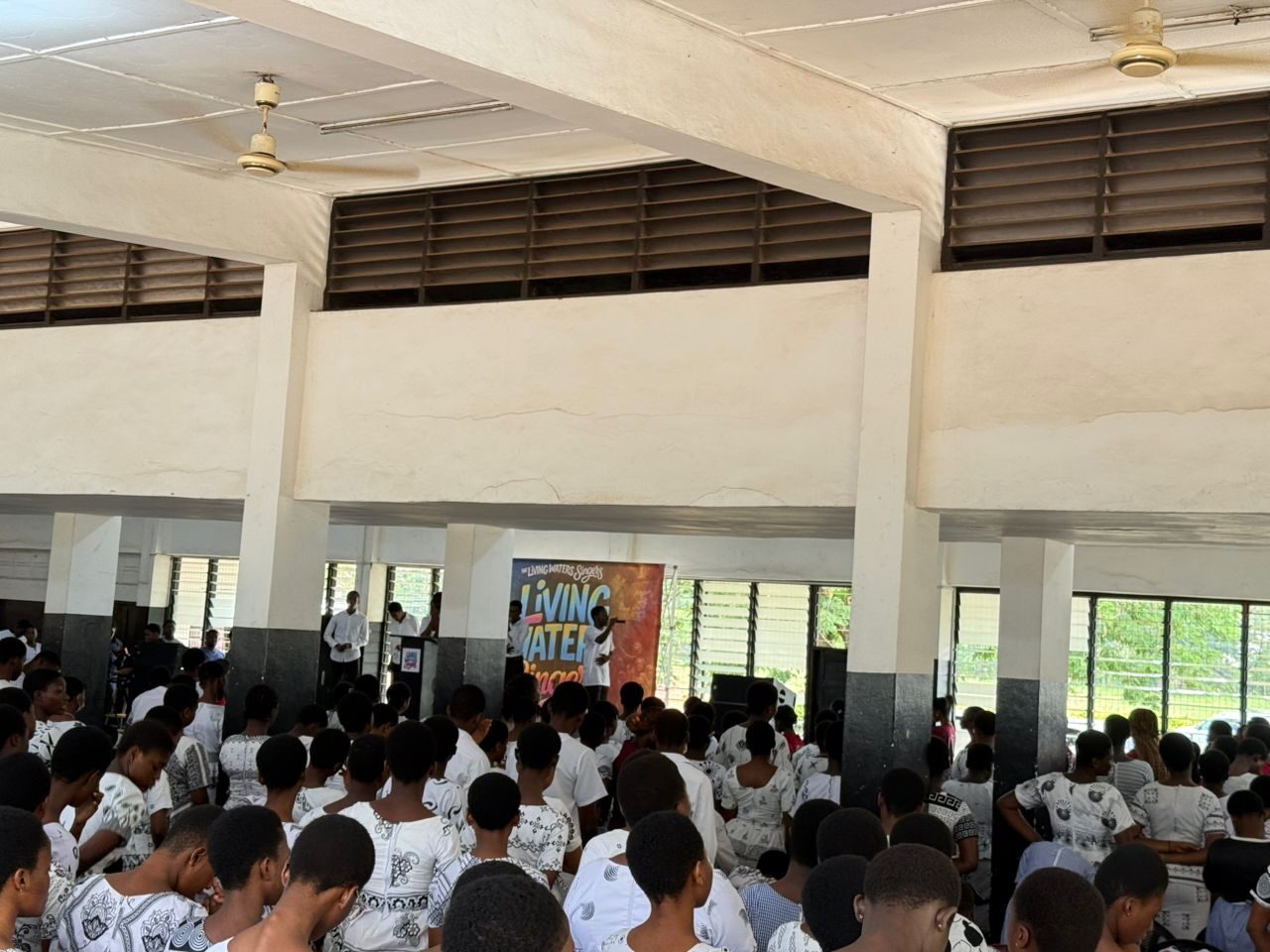 Living Waters ministering at a school assembly